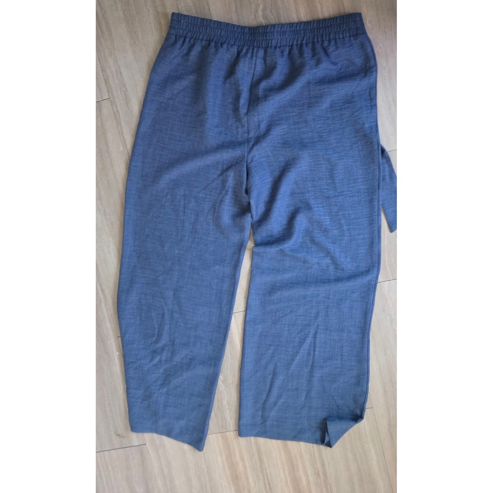 NYCC New York Clothing Co Blue Wide Leg Elastic Waist Tie Belt Trousers XL - Picture 3 of 3